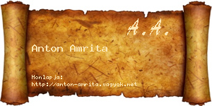 Anton Amrita névjegykártya